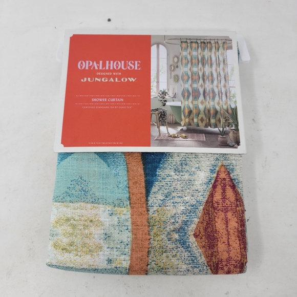 Opalhouse Bath Opalhouse Jungalow Geo Shower Curtain Orange Blue